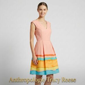 Anthropologie Tracy Reese Dress 0 NWT $178 Sleeveless Fit & Flare Malibu Paint